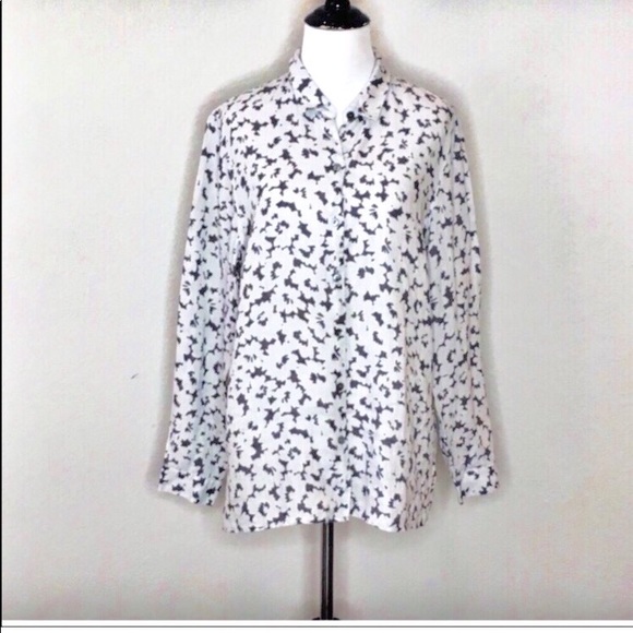 J. Jill  Linen Essential Floral button-down Medium Petite - Picture 3 of 9